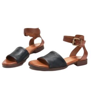 Miz Mooz Moore Black Leather Ankle Strap Sandals | 38